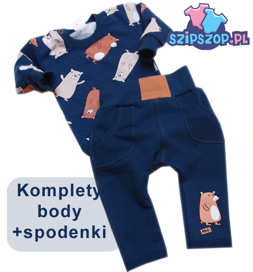 Komplet niemowlęcy - body i spodnie dziecięce