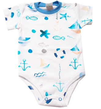 Body dla niemowląt krótki rękaw Blue Marine